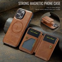 Magnetic Detachable Leather Wallet Phone Stand Case Wireless Charge Cover iPhone 17 Air 16 Pro Max 15 Plus 14 13 12 11 16E 8 7