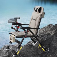 Professional Wild Fishing Seat - All-Terrain Multi-Function Foldable Angler Stool, Portable Collapsible Chair for Bank Riverbank