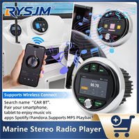 MP5 Boat Radio MP5 Stereo Radio Player 7-Color LED Light Media Player FM AM Radio Bluetooth-compatible For Boat Yacht ATV UTV