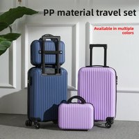 20 Inch Large Capacity Travel Suitcase Set of Two PP Material Zipper Carry-On Luggage Casual Travel No Expansion Layer Male G...