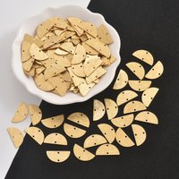 30pcs brass brushed double hole solid semi-circular jewelry making kit: earring connector, suitable for necklace making supplies