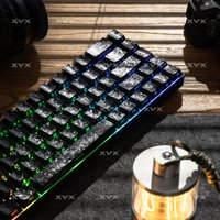 XVX Black Forged Carbon Matte Keycaps Side Print PBT Backlit Key Cap Cherry Profile for 61/68/87/100 Keyboard