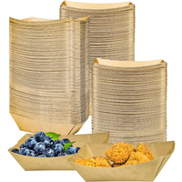 10/30/50pcs disposable kraft paper tray, mini boat paper tray, birthday, picnic, party supplies