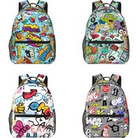 Comic Book Collection Graffiti Pop Art Print Travel Backpack Unisex Large Capacity Laptop Backpacks School Bookbag for Teenagers