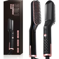 Ionic Hair Beard Straightener Comb Anti-Scald Ceramic Heated Beard Brush Portable Beard Straightening Comb