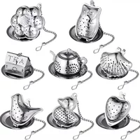 Creative Stainless Steel Tea Infuser Teapot Tray Spice Tea Strainer Herbal Filter Teaware Accessories Kitchen Tools