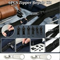 6PCS/Pack Universal Instant Zipper Fix Repair Kit Replacement Zip Slider Teeth Multifunctional Clothing Replacement Zipper