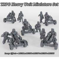 Futuristic Heavy Artillery Crew Miniatures - Sci-Fi TTRPG Figures & Defense Turret, Collectible for Tactical Sci-Fi Base Worlds