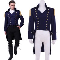 18th Century Navy Blue Tuxedo Medieval Royal Military Jacket Colonial Hamilton Tailcoat Adult Men Victorian Uniform Coat