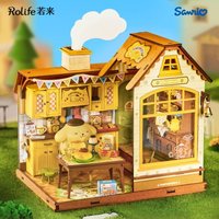 Rolife Sanrio Pompom Purin Series Building Blocks Small House Assembly Model Creative Desktop Decoration Children's Gift