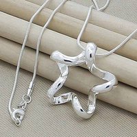 925 Sterling Silver Charms Stars Pendant Necklace for Women Christmas Gifts Wedding Party Fashion Jewelry