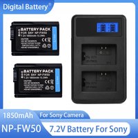 NP-FW50 Li-on Battery Pack 1850mAh Rechargeable Battery For Sony Alpha a6500 a6300 a6000 a5000 NEX-3 a7R a7S NEX-7 NEX-5R Camera