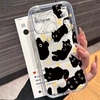 Cute Cat Animal Pattern Transparent Case For Iphone 17 Pro Max 16 15 14 Plus 13 12 11 Pro Mini 16E 17 Air Iphone17 Cover Funda