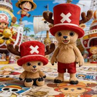 New style Anime One Piece Chopper Plush Doll Cute Ship Doctor Deer with Pink Hat Anime Peripherals Toy Birthday Christmas Gift