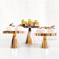1Pcs Gold Cake Stand Round Cake Stand Mirror Dessert Table Display Set for Wedding Event Birthday Party Dessert Table