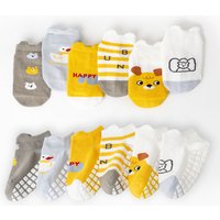 6 Pairs Childrens Non-Slip Socks Cute Cartoon Pattern Kids Boys Girls Floor Socks Comfortable for Toddler