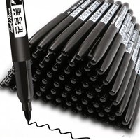 3 Pcs/Set Permanent Art Marker Pen Fine Point Waterproof Ink Thin Nib Crude Nib Black Blue Red Ink 1.0mm Fine Color Marker Pens