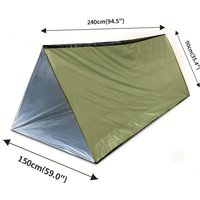 1Pc 2 Person Mylar Tube Tent Kit, Reusable Waterproof Emergency Bivy Shelter Sleeping Bag Outdoor SOS Thermal Blanket for Campin