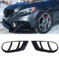 Pour Mercedes Benz Classe C W205 C180 C200 C220 C43 AMG 2015-2018, grille de pare-chocs avant noire brillante, couvre-ventilations de pare-chocs avant, kits carrosserie