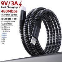 Nylon Braided USB C to Lightning Cable High quality MFi Certified FastCharging or iPhone14 13 12 11 XS XR X