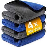 1-4pcs Soft Microfiber Car Washing Towels Quick Drying Double Layer 500GSM Rags for Windows Mirrors Home Cleaning