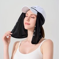 AliExpress NONE Sunshade Hat, Gauze, Sunshade Curtain, Summer Cycling, Golf, Fishing Mask, Breathable Enclosure Hat, Sunshade Curtain