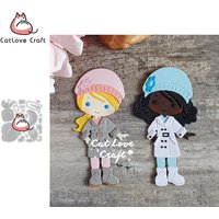 Catlove Trench coat Girl Metal Cutting Dies Scrapbooking Mold Knife Stencil Die Cuts Card Making DIY Craft Embossing New Dies