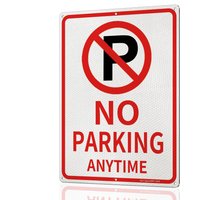 No Parking Signs - 14 × 10″ Reflective with ANYTIME for Road .040 Rust-Free Aluminum Signage Outdoor Use