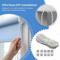 Sturdy Roller Blind Bead Chain 10 Meters with 10pcs Joiner Clips Universal Curtain Chain Connector for Window Blind Repair Kit