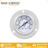 MAIRUIKESI Hot Seal Pressure Gauges Manometer 40mm -1-0-400bar/psi Back Connection With Flange For Air Water Fuel Oil