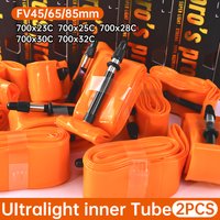 2PCS Ultralight TPU Road Bicycle Inner Tube 700Cx23-32C Puncture-Resistant Gravel Bike Inner Tube French Valve FV65mm/45mm