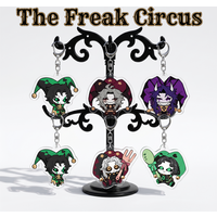 Anime The Freak Circus Cute Cartoon Qversion Pierrot Harlequin 6CM Acrylic Cute bag charm Car keychain bag body kit keyring Gift
