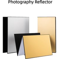RF15 Portable Photography 3-in-1 Reflector Cardboard, A3/A4 Sizes Optional, 360° Foldable & Adjustable Light Board, Double-sided