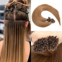 Wholesales K-Tip Hair Extensions Human Hair V Tip Keratin Fusion Hair Extensions Natural Straight Machine Remy Hair Extensions