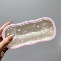 Durable Pink Bow Glasses Case Cherry Portable Eyeglass Case Protective Cute Eyewear Holder for Sunglasses Reading Glasses