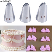 Stainless Steel Bow Tie Piping Tip Leaf Lily Fondant Cream Squeeze Nozzle for Cookie Cake Decorating Kitchen Baking Tools