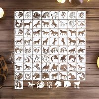 65 Pieces Horse Stencils for Painting on Wood, Horse Head Template Reusable Horse Drawing Animal Painting Stencil for DIY Crafts