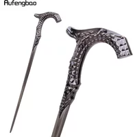 Sliver Luxury Stick Aluminum Alloy Single Joint Stick Cane Decorative Cospaly Steampunk Crosier 90cm Performance Stage Cane