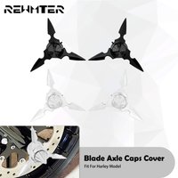 Motorcycle Front Axle Nut Covers Spun Blade Axle Caps For Harley Dyna Softail Custom V-Rod Touring Street Glide Sportster XL XG
