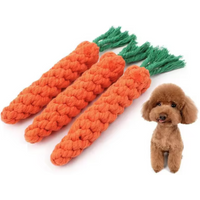 Cotton Rope Weaving Carrot Pet Toy for Puppies - Durable Wear & Bite Resistance Boredom Relief Dog Toy