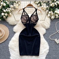 Sexy chic lace Spliced off shoulder Dress Chic Vintage Women Beach Casual women clothing mini dress