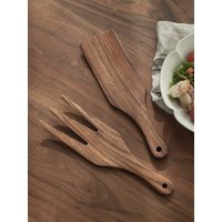 Wooden Salad Server, Wood Salad Tong and Spoon Set, Salad Serving Utensils Wooden Salad Hands & Spatula for Kitchen Home Cooking