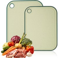 Double-Sided Wheat Straw Cutting Board - Non-ToxicDishwasher SafeSlip-Resistant withJuice Groove for Meat Fruits & Vegetables