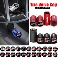 Car Logo Tire Valve Caps Dustproof Wheel Stem Air Valve Covers for AUDI RS S SLINE QUATTRO A4 A5 A3 A6 A7 Q3 Q4 Q5 Q6 Q7 A1 A2