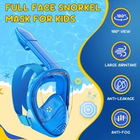 Kids Snorkel Mask Anti-Fog Leak-Proof Soft Silicone Design Easy to Wear Diving Mask Underwater Scuba Full Face 360° Panoramic