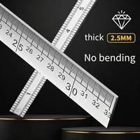 33cm Thickened Stainless Steel Ruler - Dual-Scale (City Inch & Metric) Measuring Tool for Tailoring, Drawing & Student Use