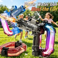 LED Simulated Firing Electric Water Guns for Adults Powerful Shooting Children Automatic Water Blasters Summer Outdoor Kids Toys