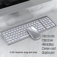 Bluetooth 5.0 und 2,4 G kabellose Tastatur- und Maus-Kombination, Mini-Multimedia-Tastatur-Maus-Set für Laptop, PC, TV, iPad, MacBook, Android