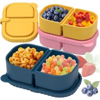 240ML Silicone Lunch Box With Compartments Airtight Seal Container Portable Bento Box For School,Office,Outdoor Picnic Meal Prep