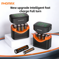 PHOMAX Rechargeable Battery & Fast Charger Box Long-Lasting 1.5V AA 4200mWh/AAA1110mWh Lithium Bateries For Toy Remote Daily Use